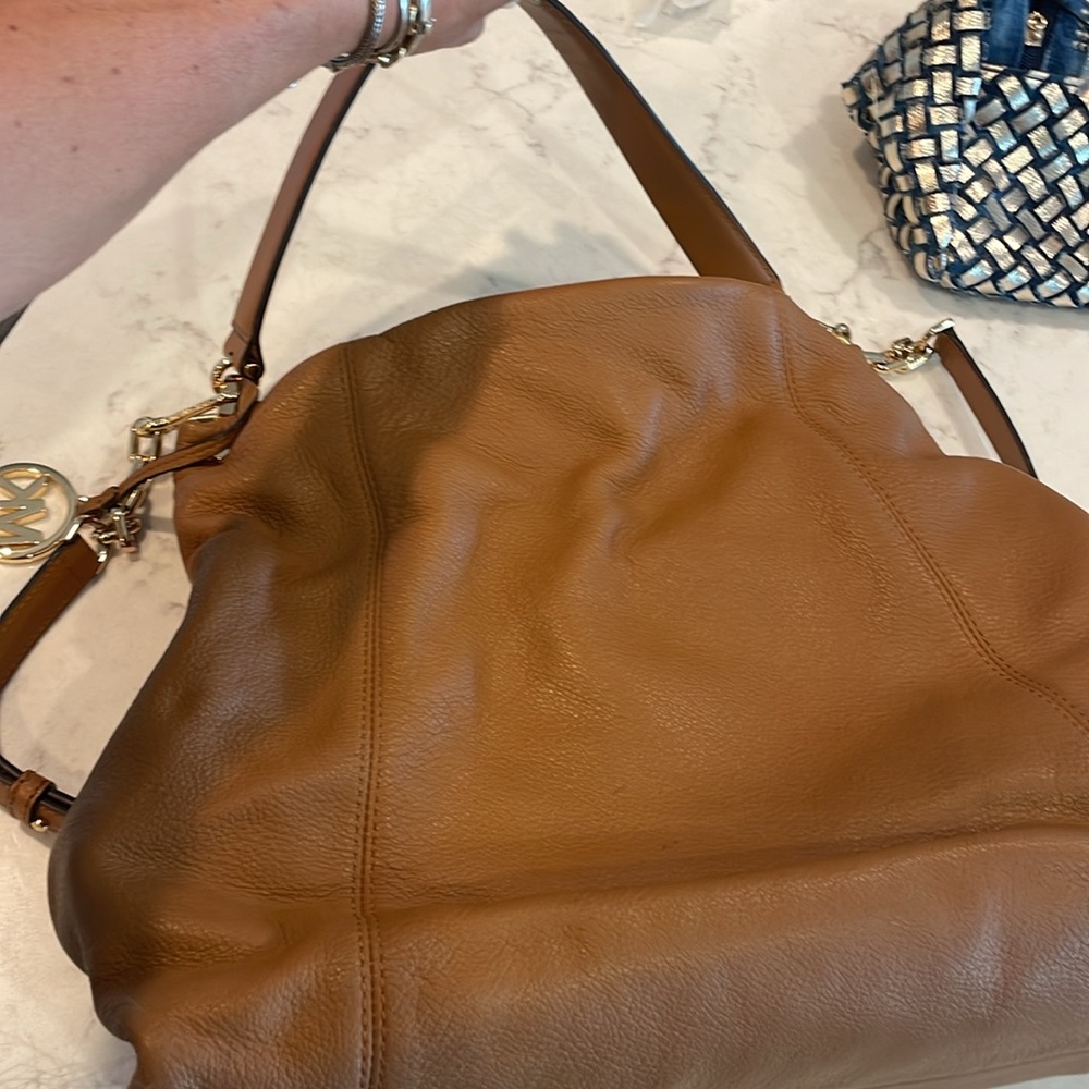 Michael Kors, designer purse, Lex in acorn, leather, non-smoking home, no flaws. - Picture 8 of 10